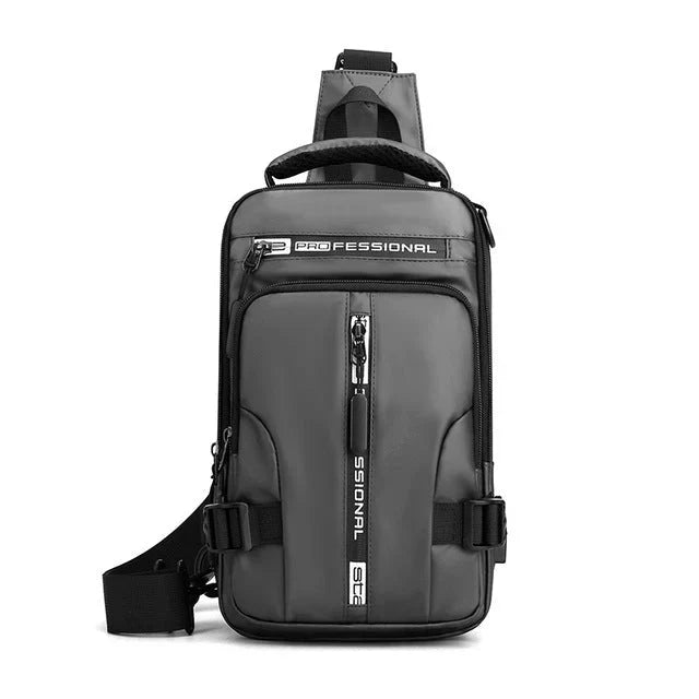 Wasserdichte, diebstahlsichere Herren-Schultertasche mit USB-Ladeanschluss