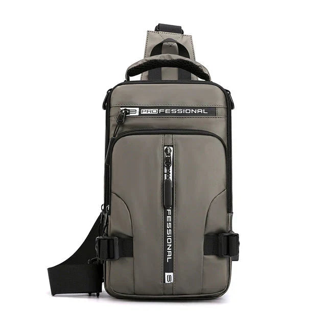 Wasserdichte, diebstahlsichere Herren-Schultertasche mit USB-Ladeanschluss