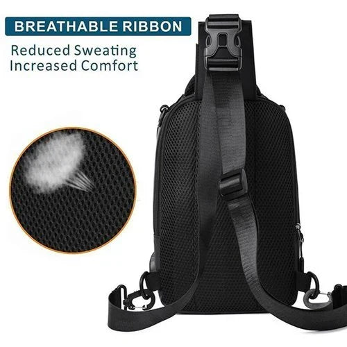 Wasserdichte, diebstahlsichere Herren-Schultertasche mit USB-Ladeanschluss