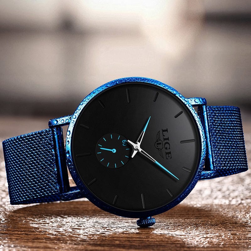 Wasserdichte Luxus-Quarzuhr – Unisex mit Edelstahl-Mesh-Armband