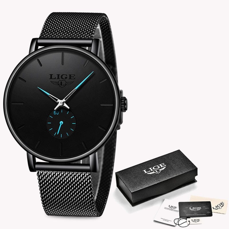 Wasserdichte Luxus-Quarzuhr – Unisex mit Edelstahl-Mesh-Armband