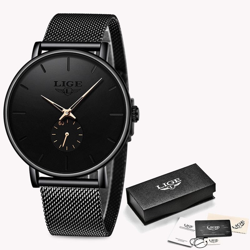 Wasserdichte Luxus-Quarzuhr – Unisex mit Edelstahl-Mesh-Armband