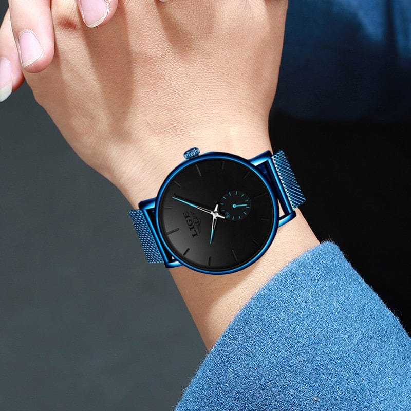 Wasserdichte Luxus-Quarzuhr – Unisex mit Edelstahl-Mesh-Armband