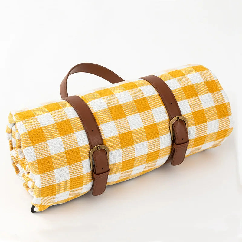 Wasserdichte Picknickdecke mit Leder-Tragegurt