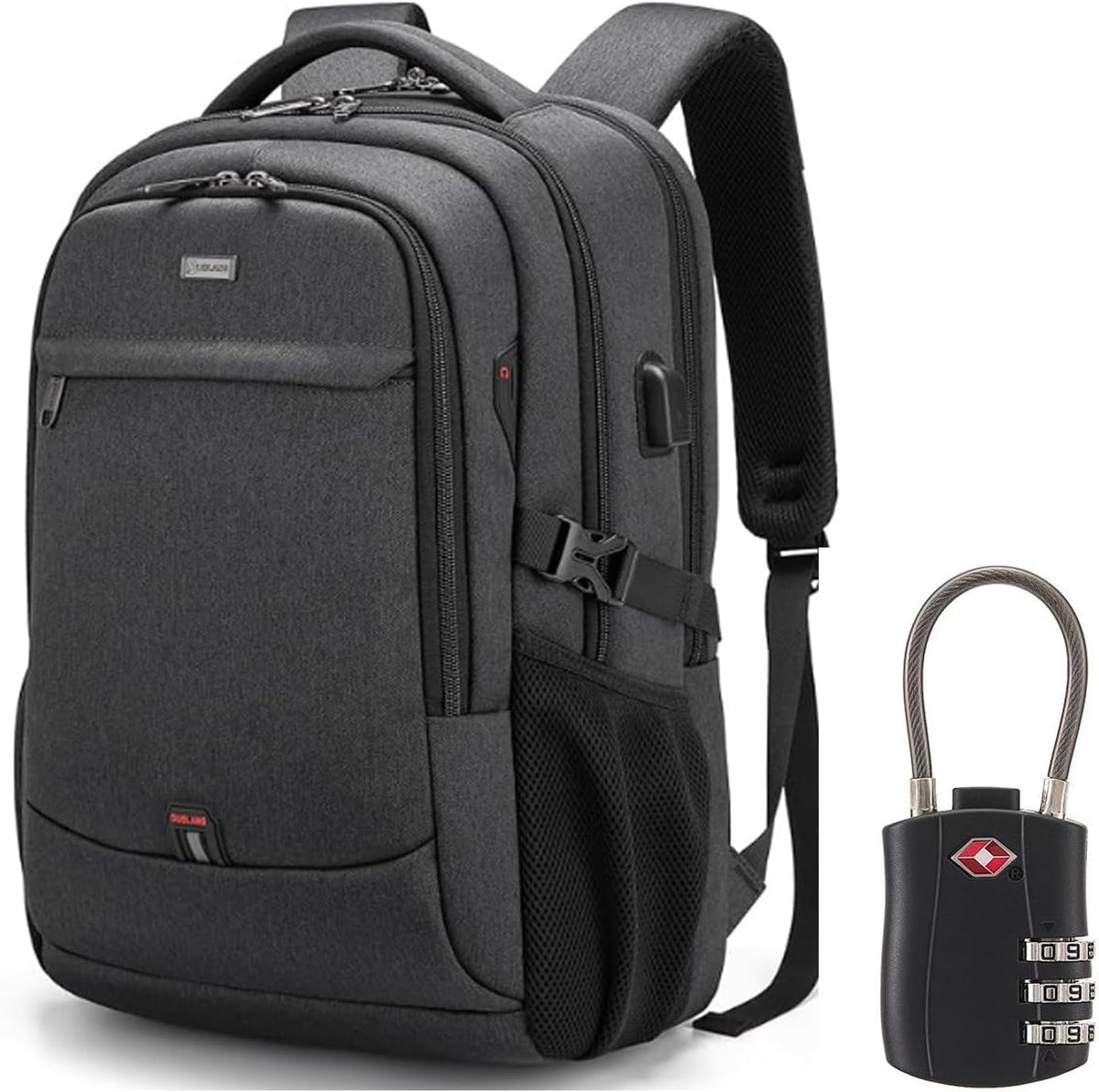 Wasserdichter Reise-Laptop-Rucksack mit USB-Anschluss und Organisationstaschen