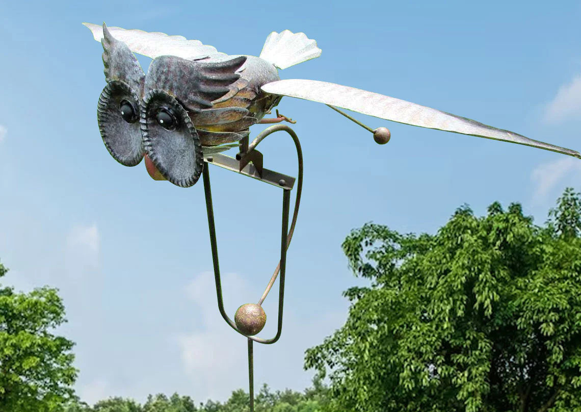 Vogel-Windspiel aus Metall – dekorative Gartenfigur