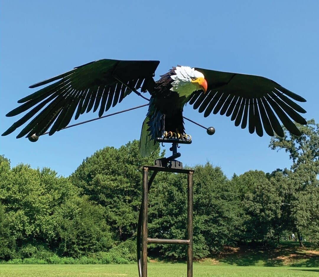 Vogel-Windspiel aus Metall – dekorative Gartenfigur