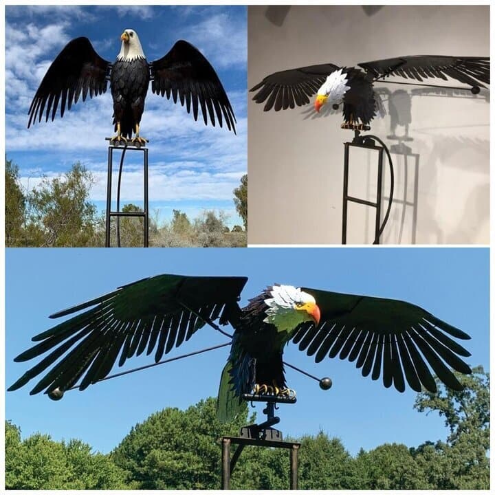 Vogel-Windspiel aus Metall – dekorative Gartenfigur