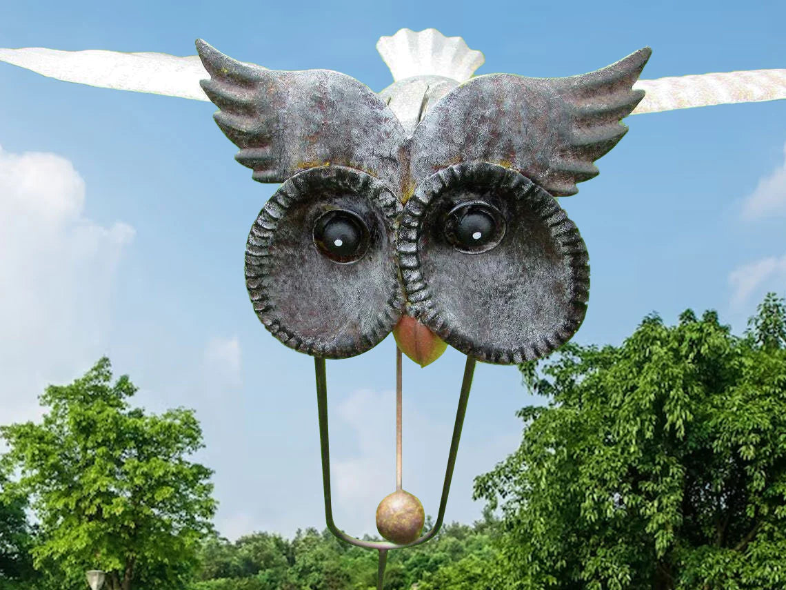 Vogel-Windspiel aus Metall – dekorative Gartenfigur