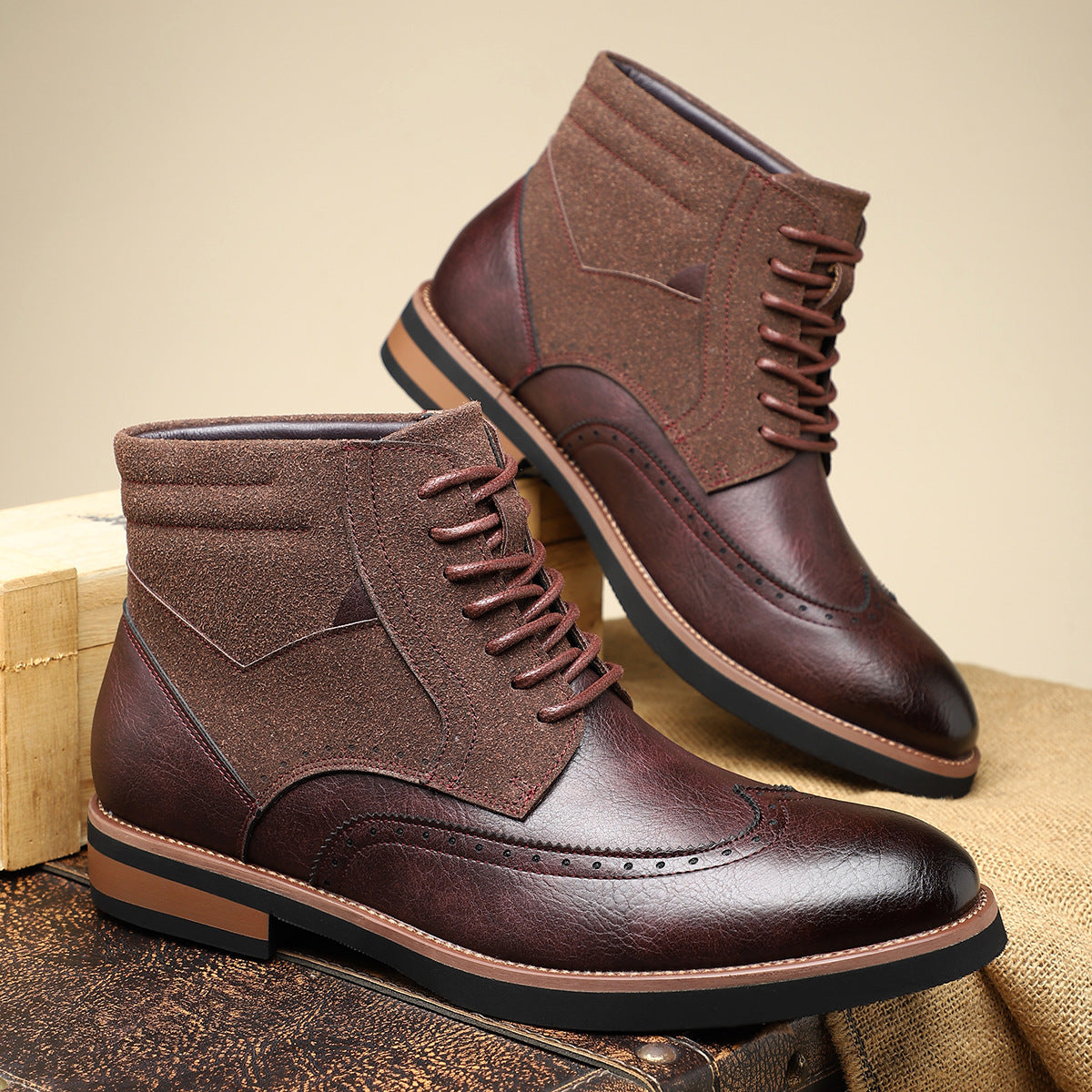 Wingtip-Lederschuhe für Herren