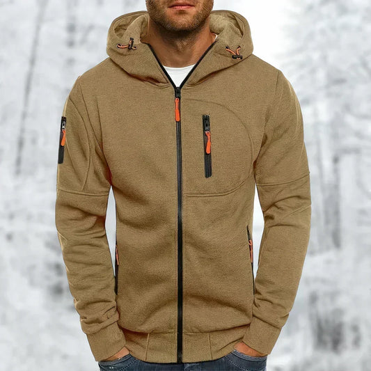 Zip-Hoodie mit strukturierten Details und Reissverschlusstaschen