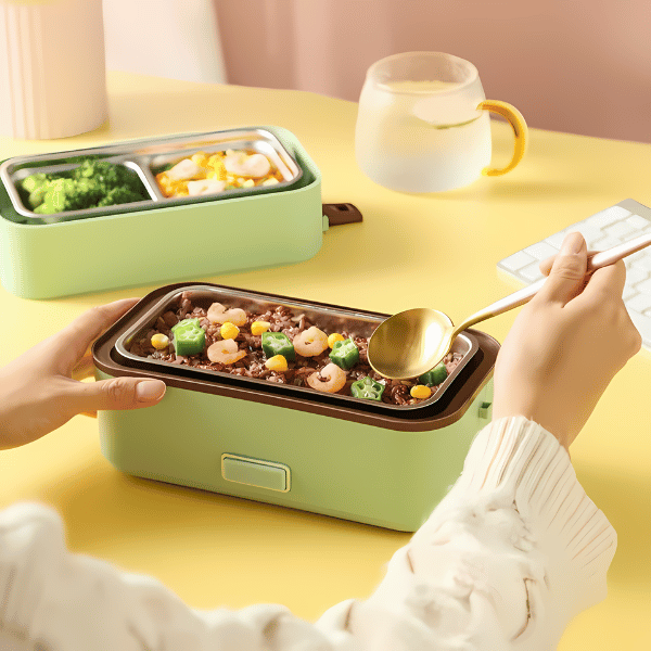 Grüne beheizbare Lunchbox
