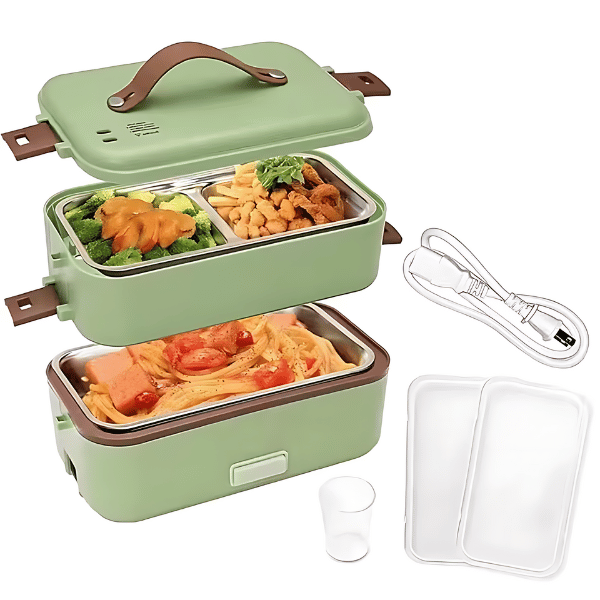 Grüne beheizbare Lunchbox