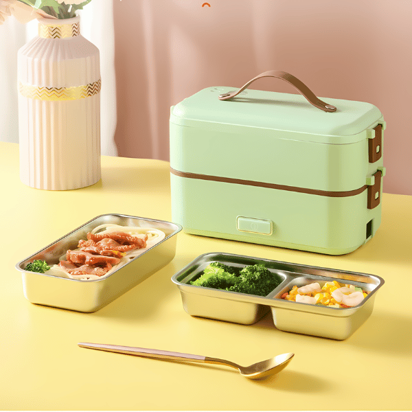 Grüne beheizbare Lunchbox