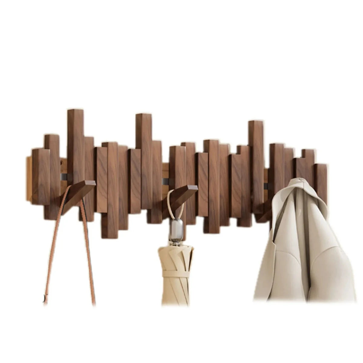 Garderobenhaken im Klavier-Stil - Walnuss/Buchenholz - Elegante Ausführung