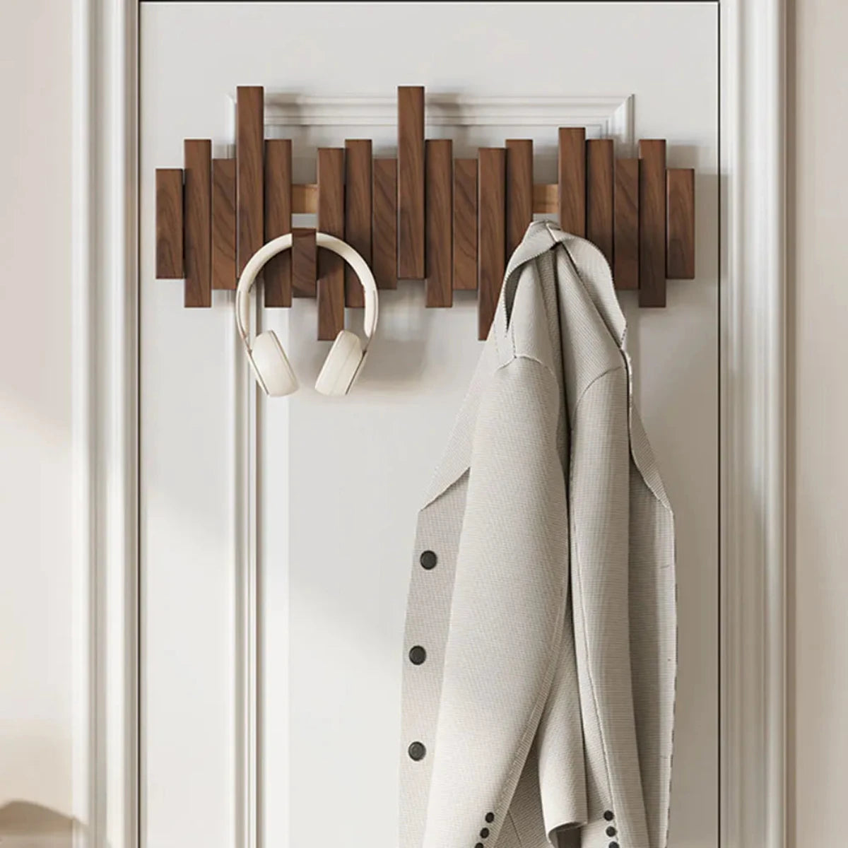 Garderobenhaken im Klavier-Stil - Walnuss/Buchenholz - Elegante Ausführung