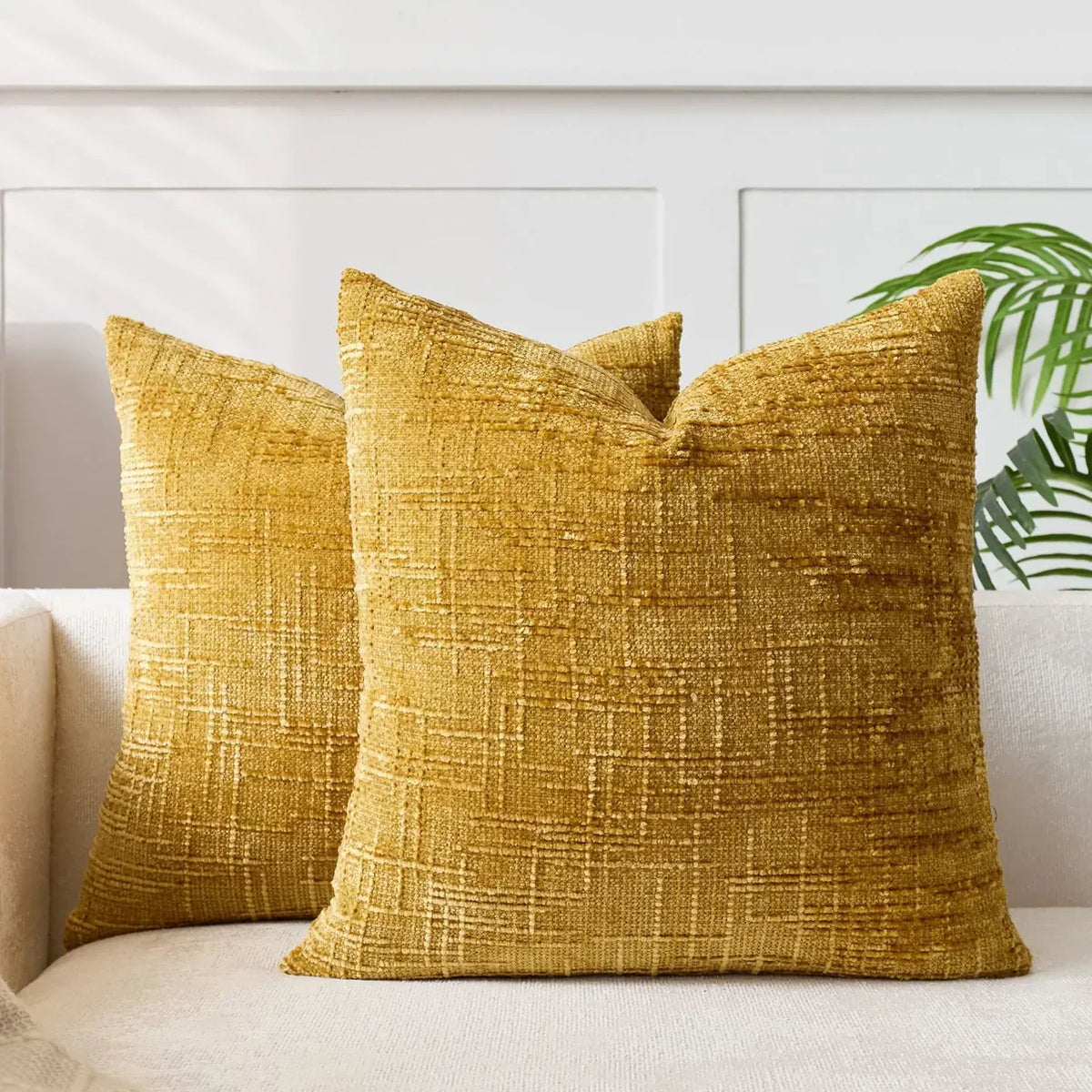 Chenille-Sofakissenbezug – Weiche, einfarbige Oberfläche | Elegante Dekoration für Wohnzimmer und Schlafzimmer