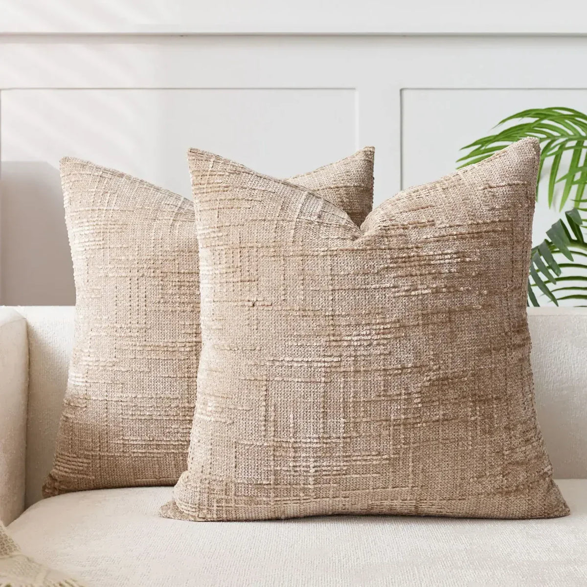 Chenille-Sofakissenbezug – Weiche, einfarbige Oberfläche | Elegante Dekoration für Wohnzimmer und Schlafzimmer