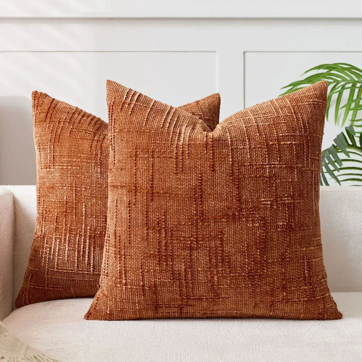 Chenille-Sofakissenbezug – Weiche, einfarbige Oberfläche | Elegante Dekoration für Wohnzimmer und Schlafzimmer